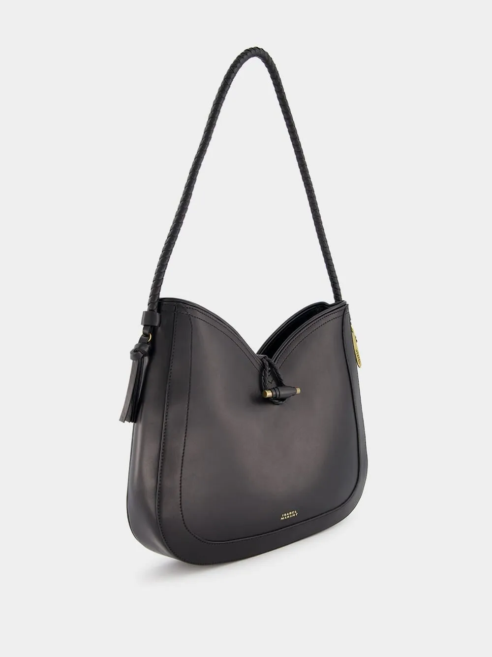 Vigo Leather Black Shoulder Bag