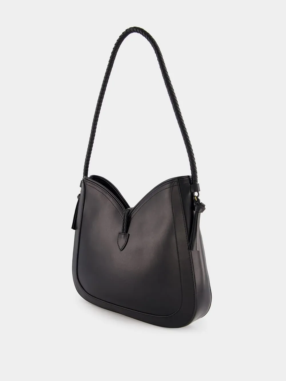 Vigo Leather Black Shoulder Bag