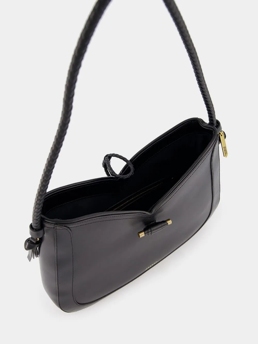 Vigo Leather Black Shoulder Bag