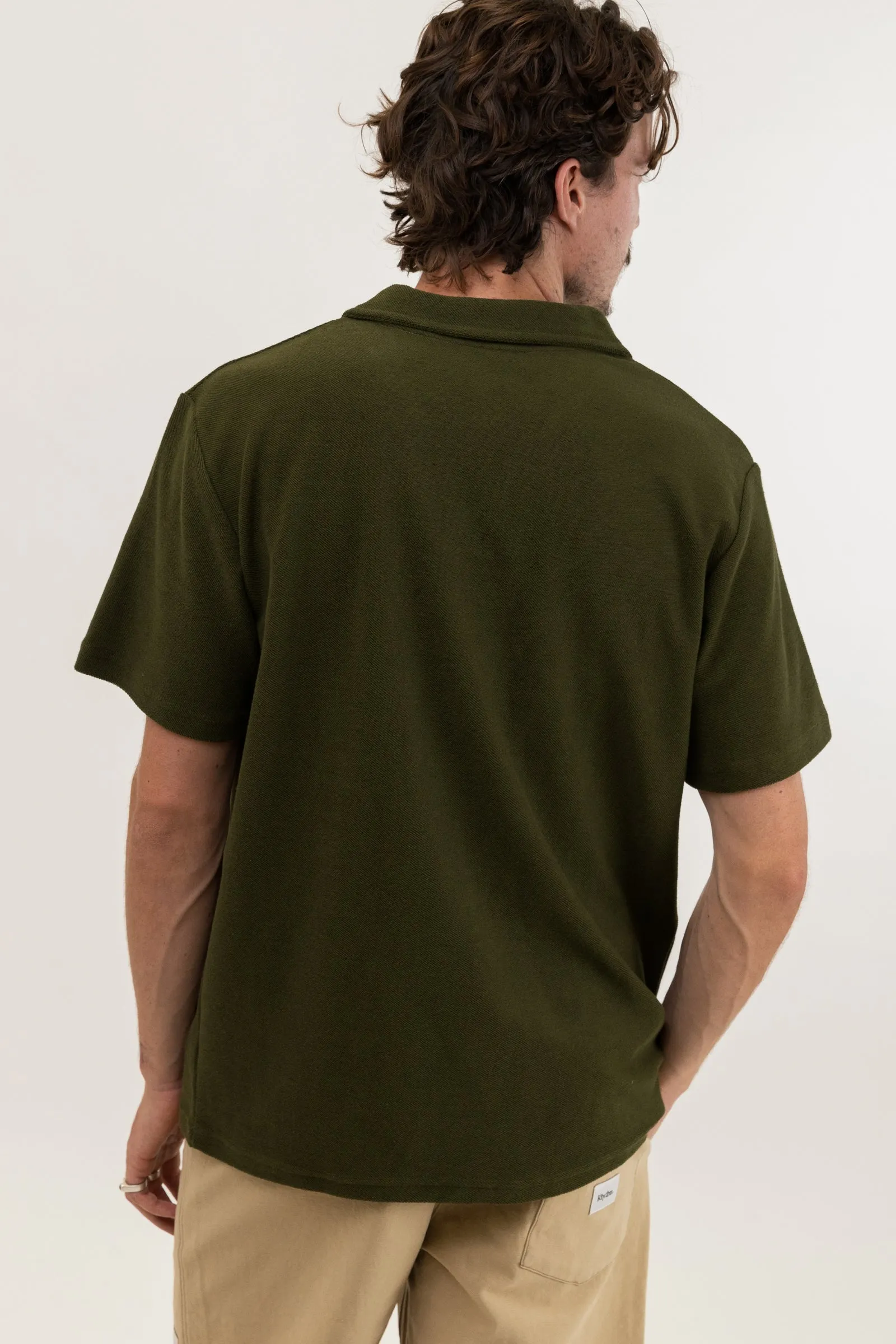 Vintage Terry Ss Polo Olive