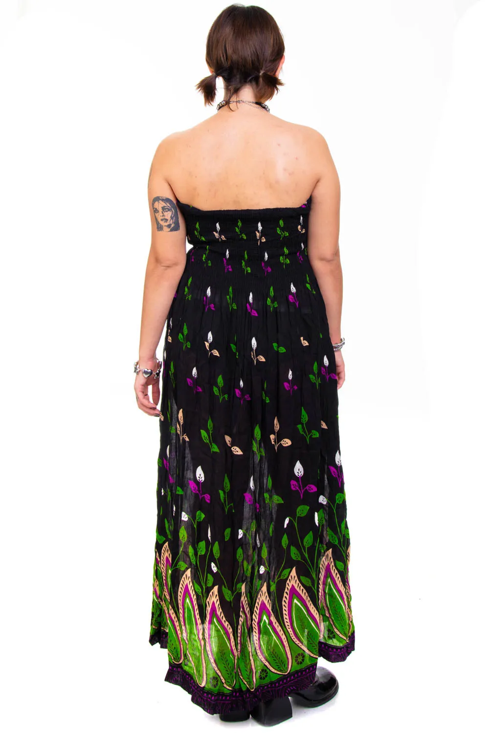 Vintage Y2K Strapless Growing Plants Maxi Dress - M/L/XL