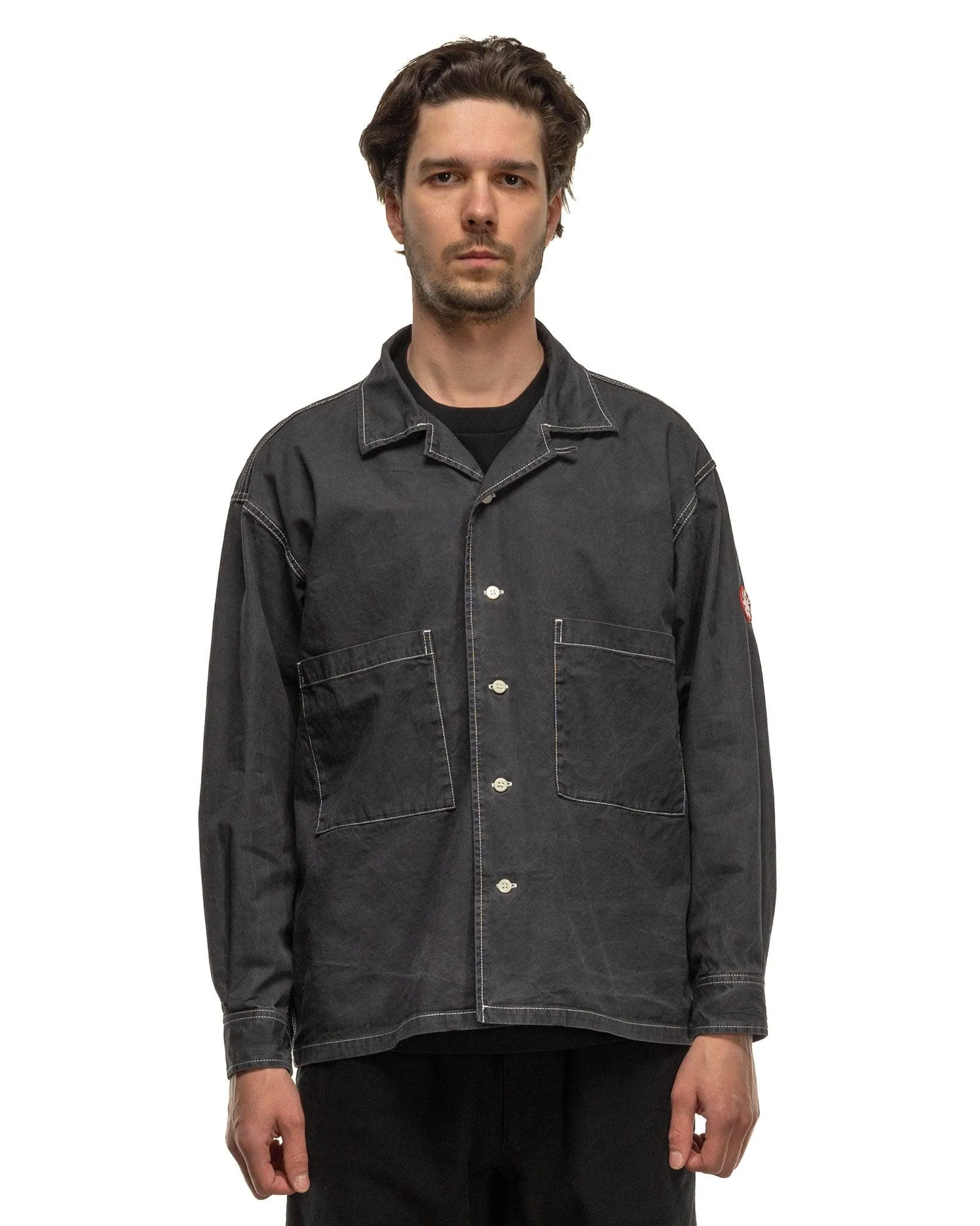 Black Washed Open Style Shirt