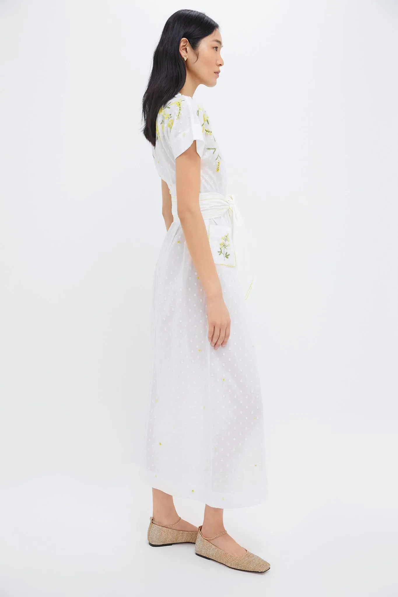 White and Yellow BB Maxi Dress