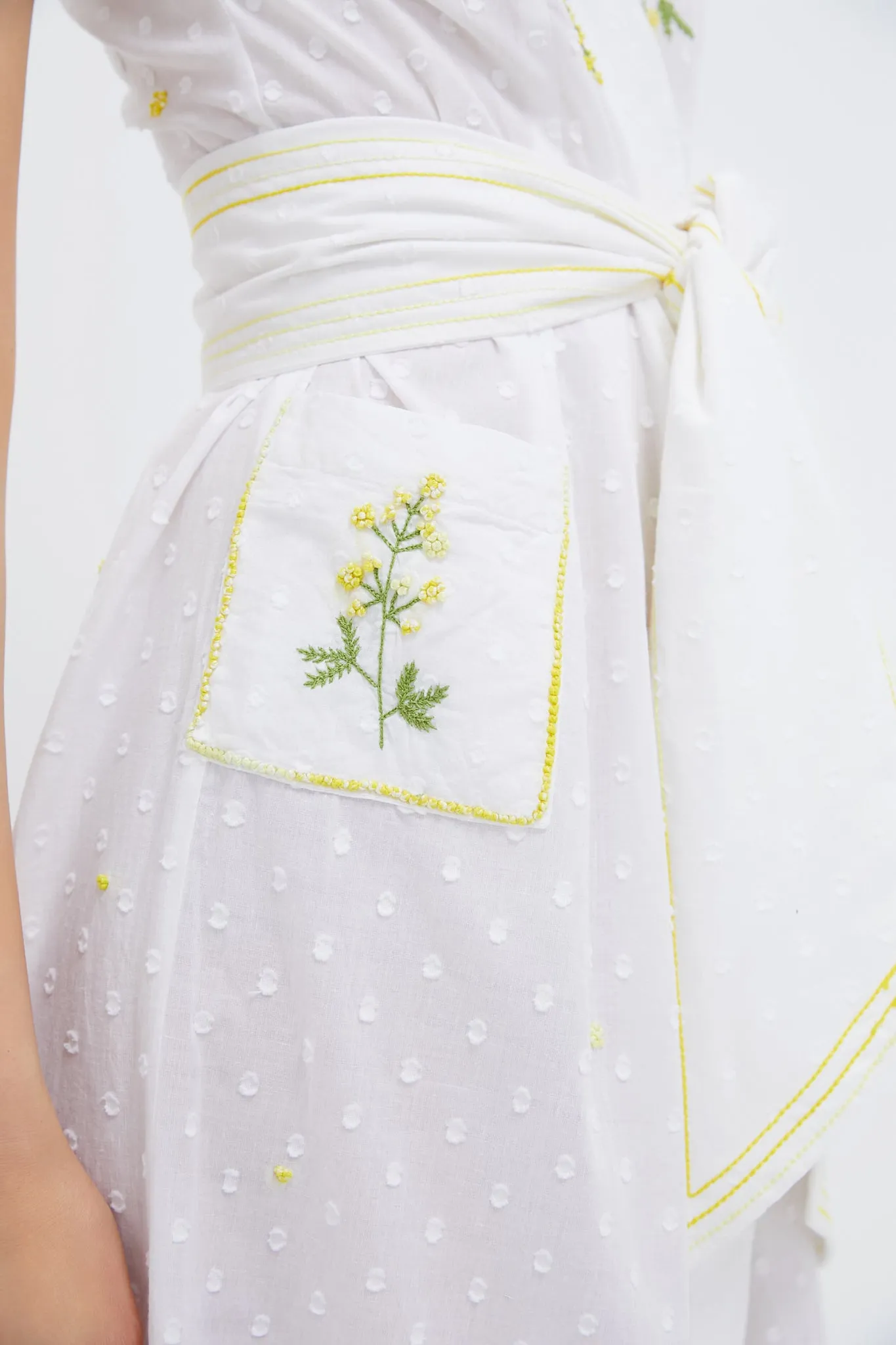 White and Yellow BB Maxi Dress