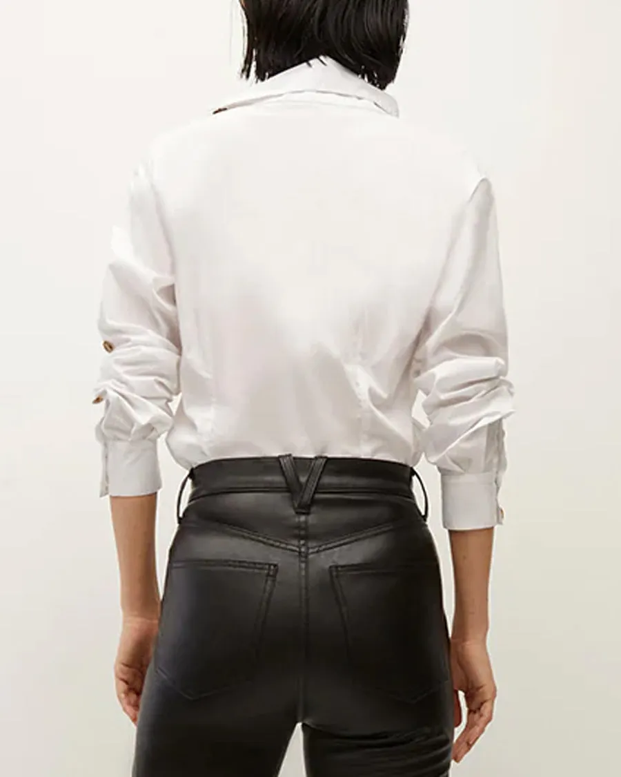 Stylish White Fauri Shirt