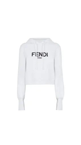 White Logo Cotton Sweatshirt