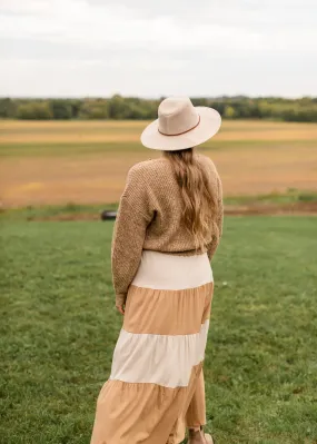 Wide Brim Taupe Panama Hat