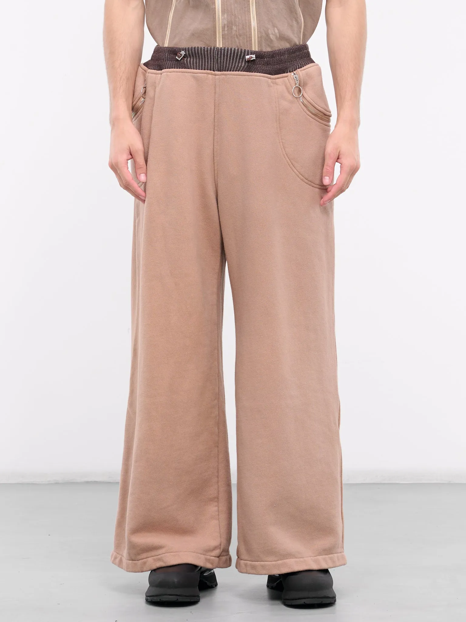 Wide Cut Jersey Trousers (WIDEJRSY-BROWN)