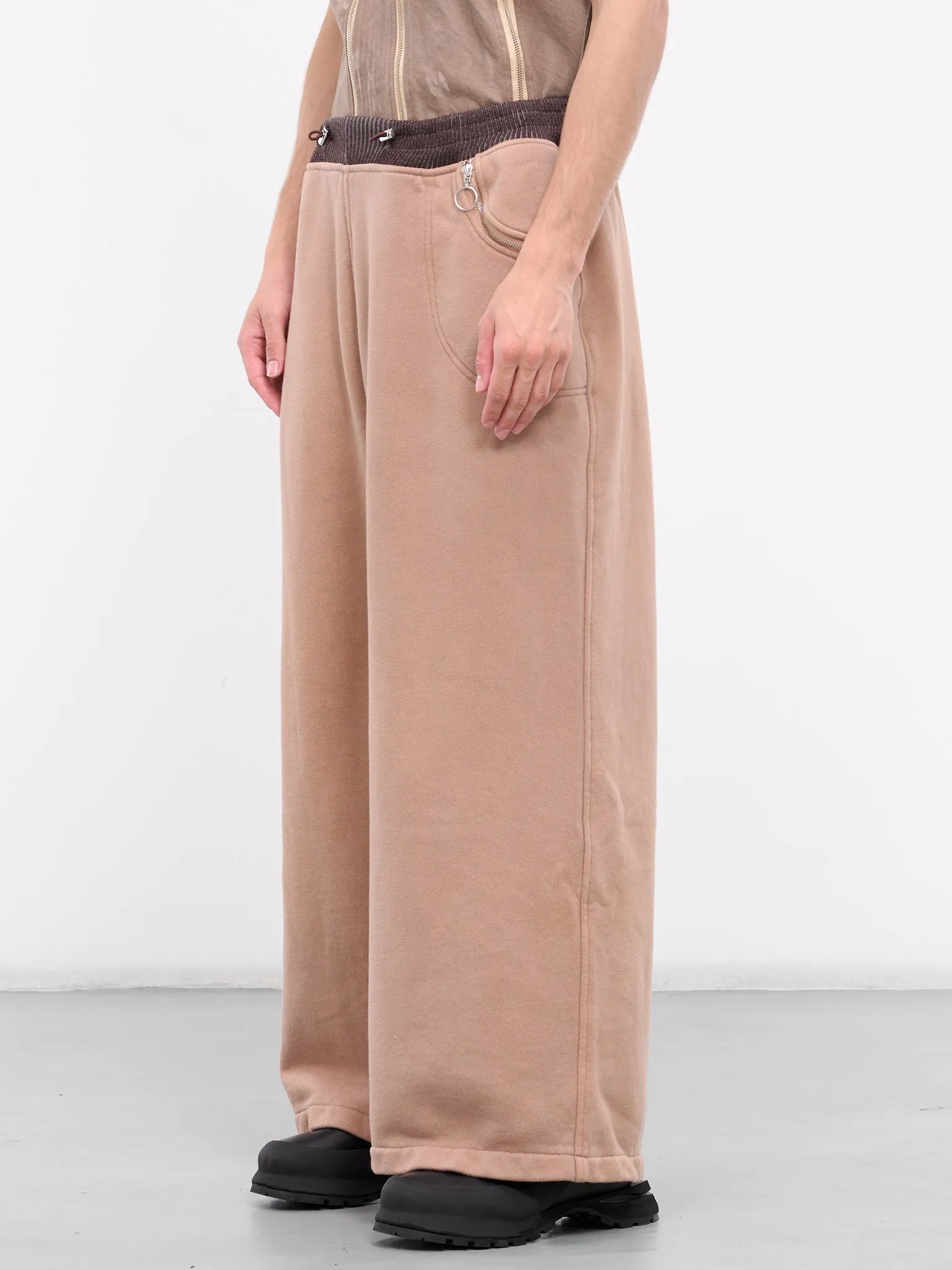 Wide Cut Jersey Trousers (WIDEJRSY-BROWN)