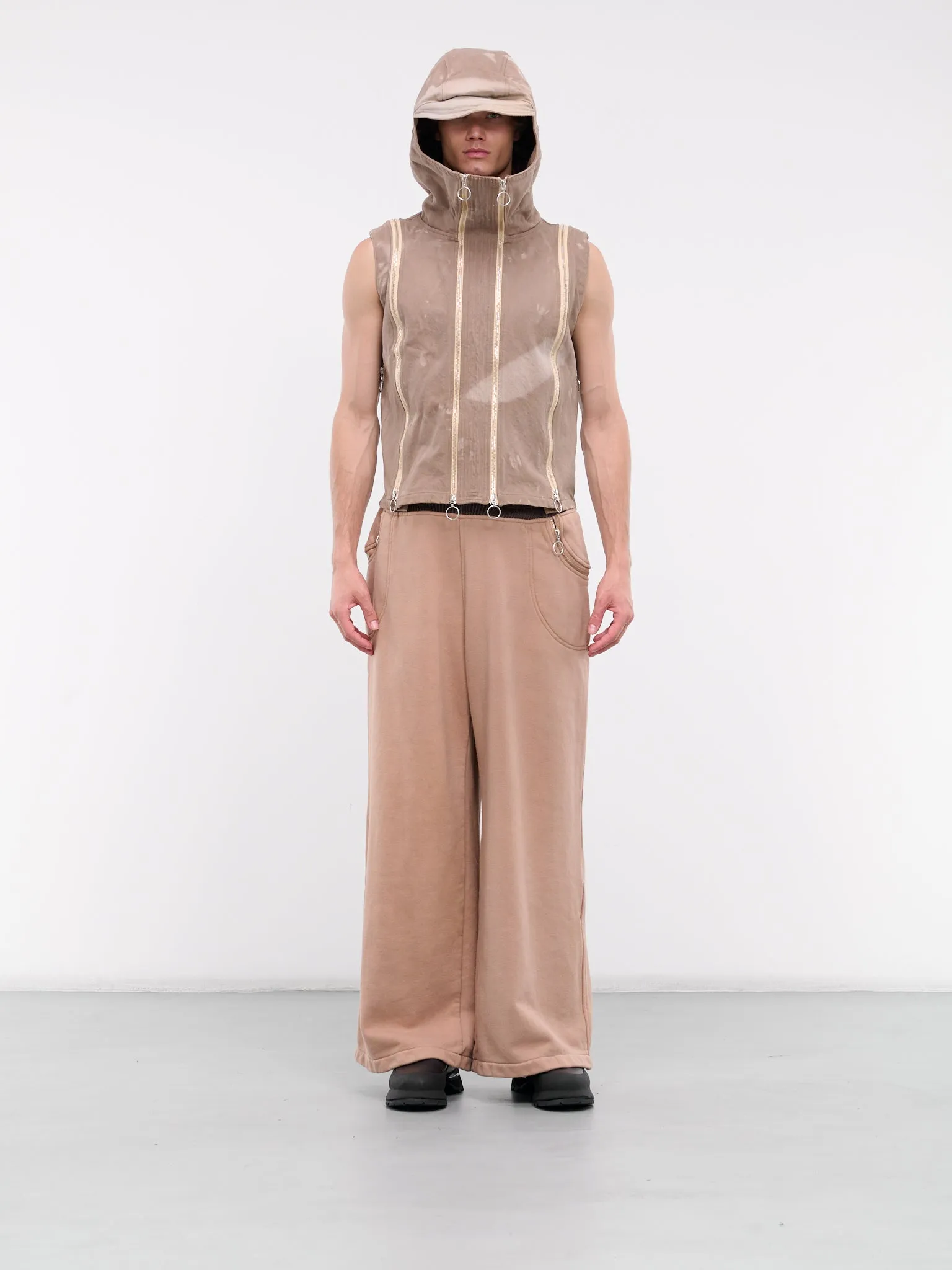 Wide Cut Jersey Trousers (WIDEJRSY-BROWN)