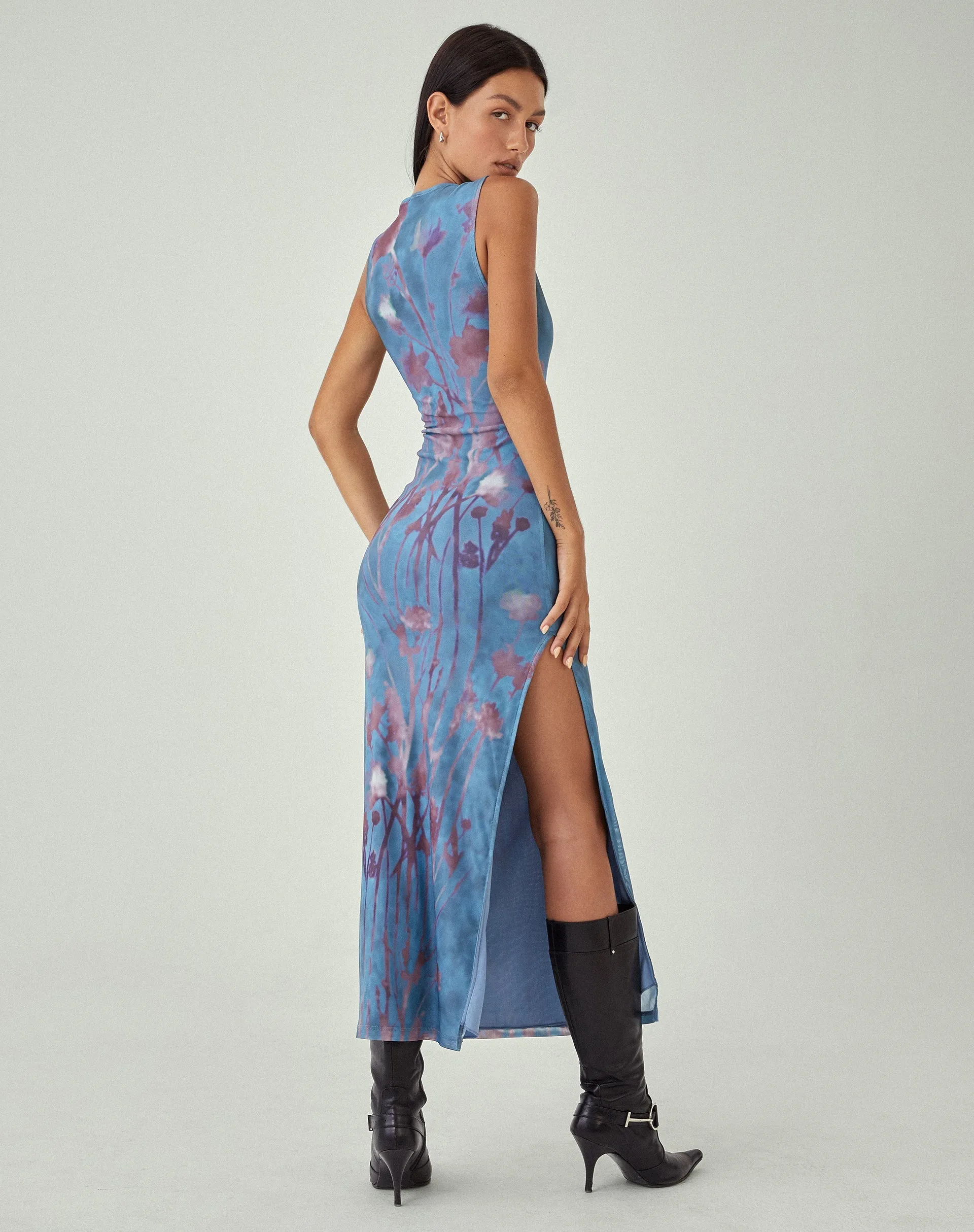 Wild Rose Blue Kamala Midi Dress