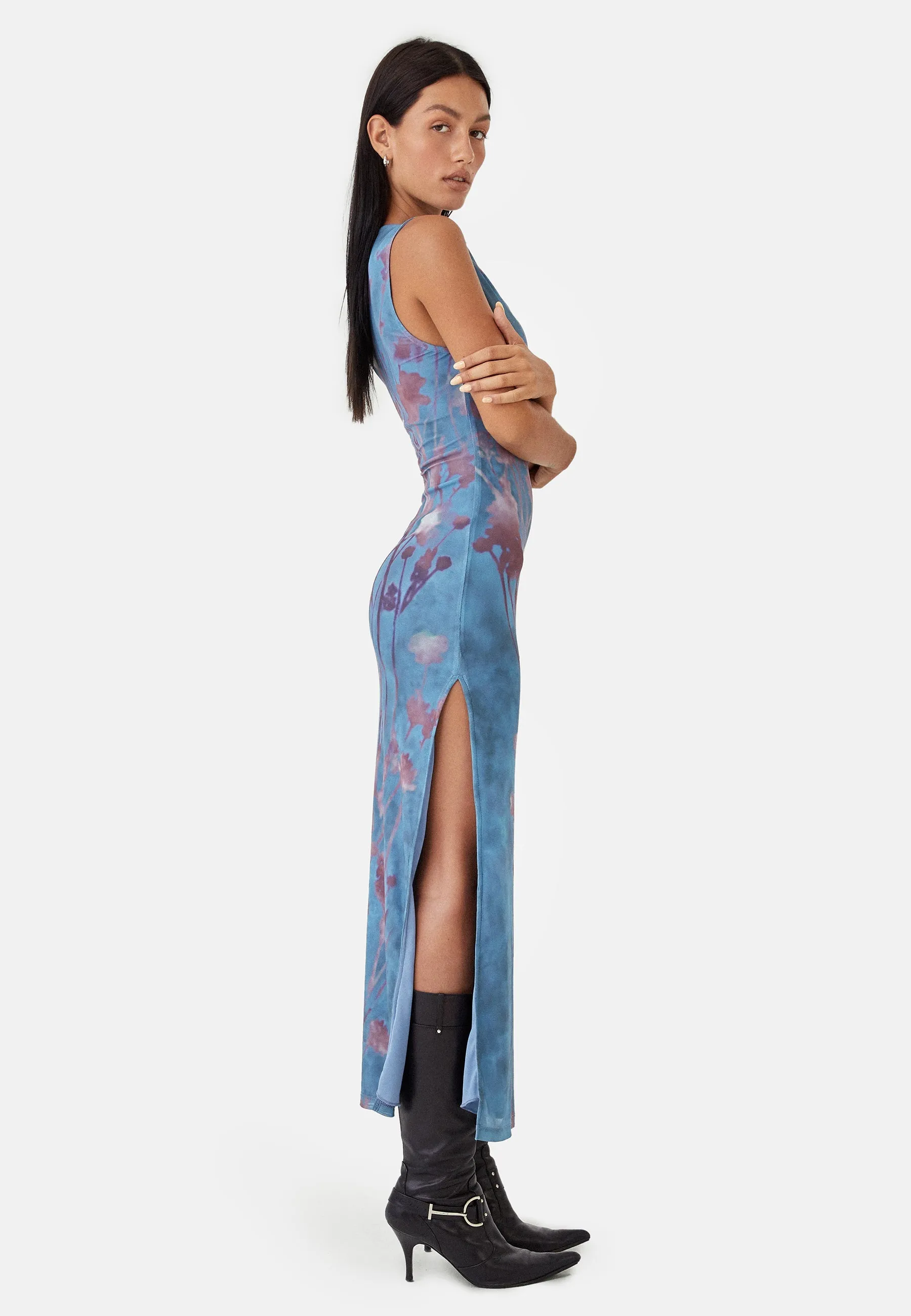 Wild Rose Blue Kamala Midi Dress