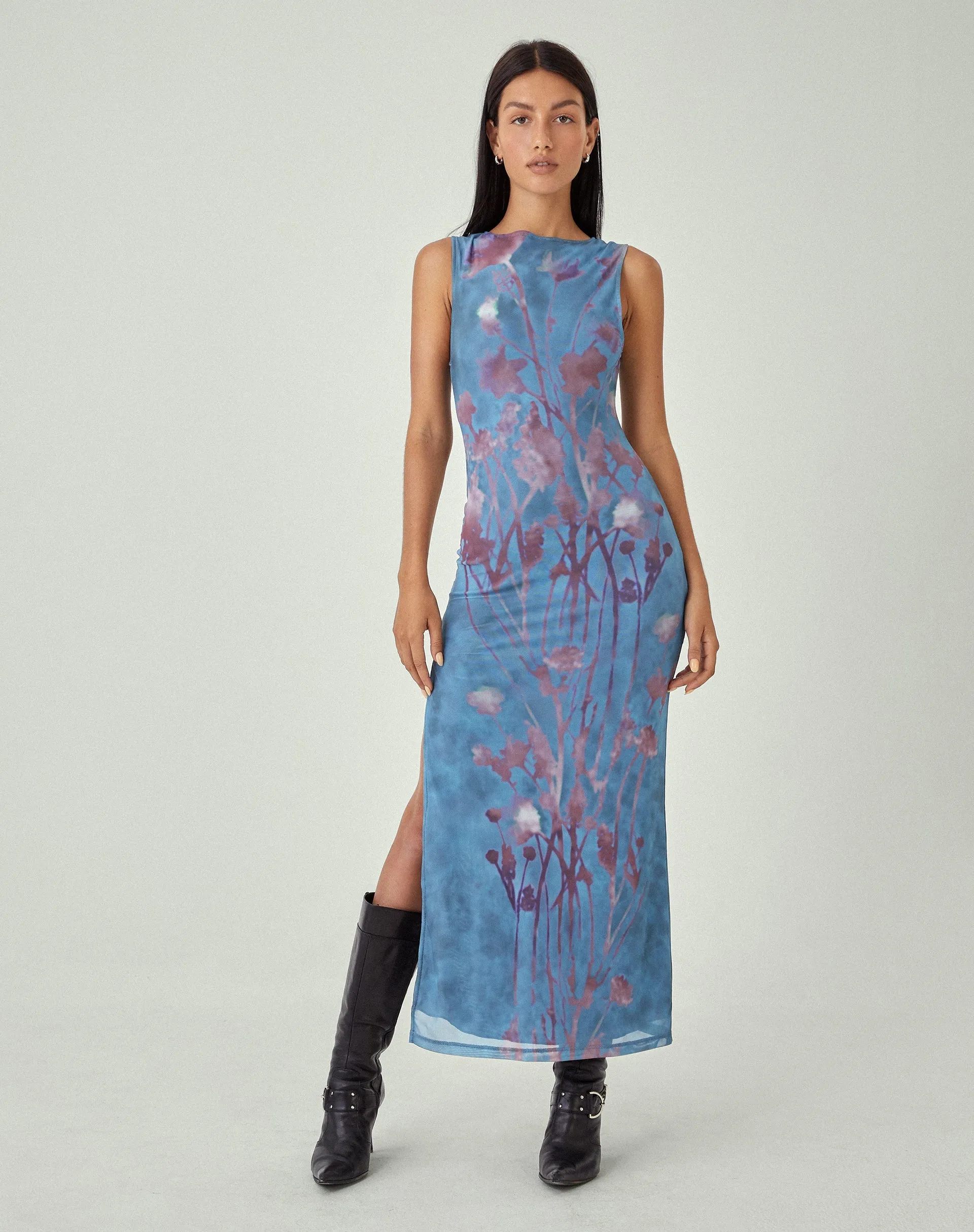 Wild Rose Blue Kamala Midi Dress