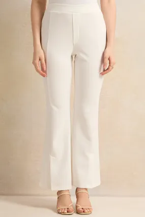 Women Ivory Wide Leg Trousers