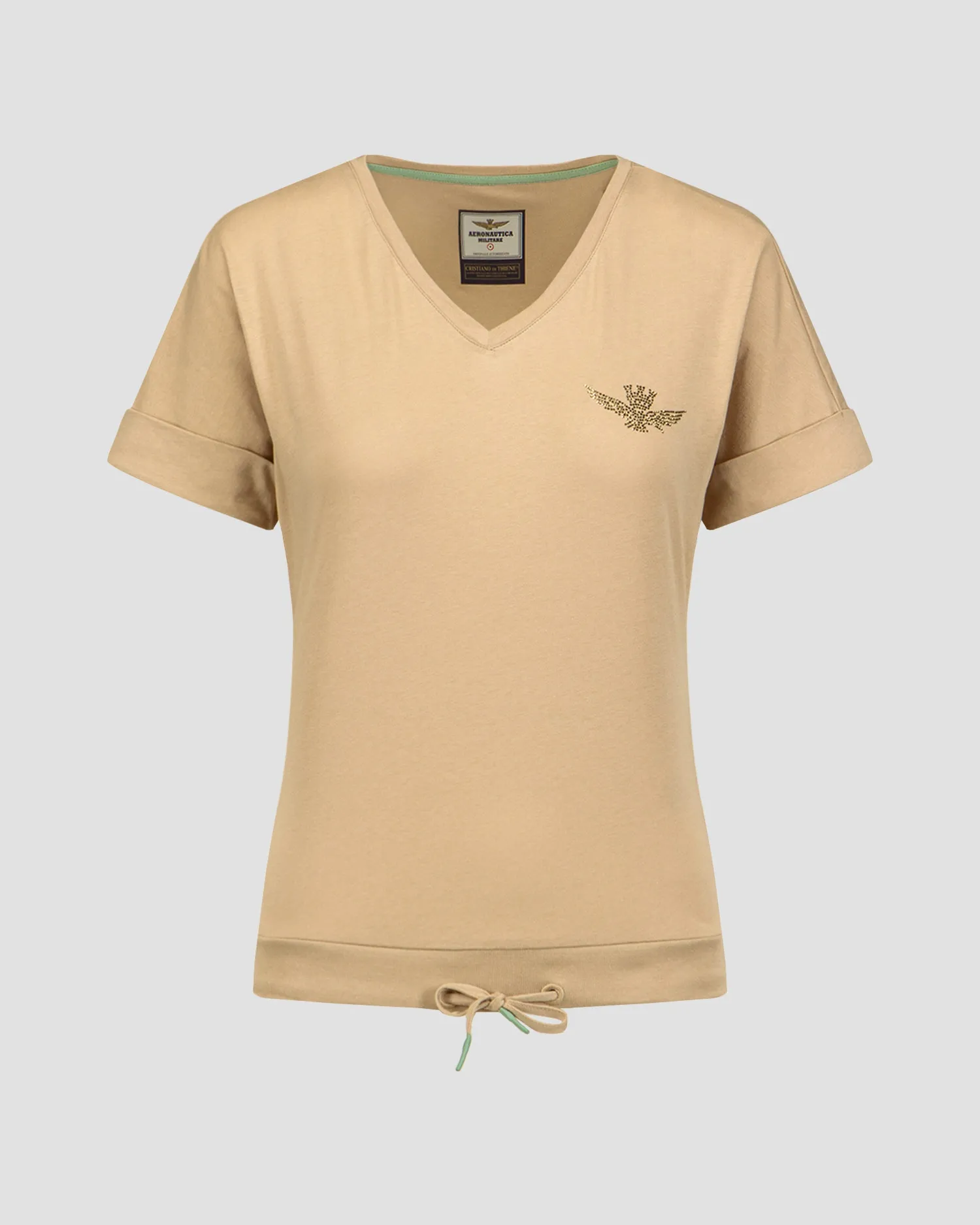 Women's brown t-shirt Aeronautica Militare 241ts2232dj510-57535