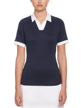 Women's Color Block V-Placket Golf Polo