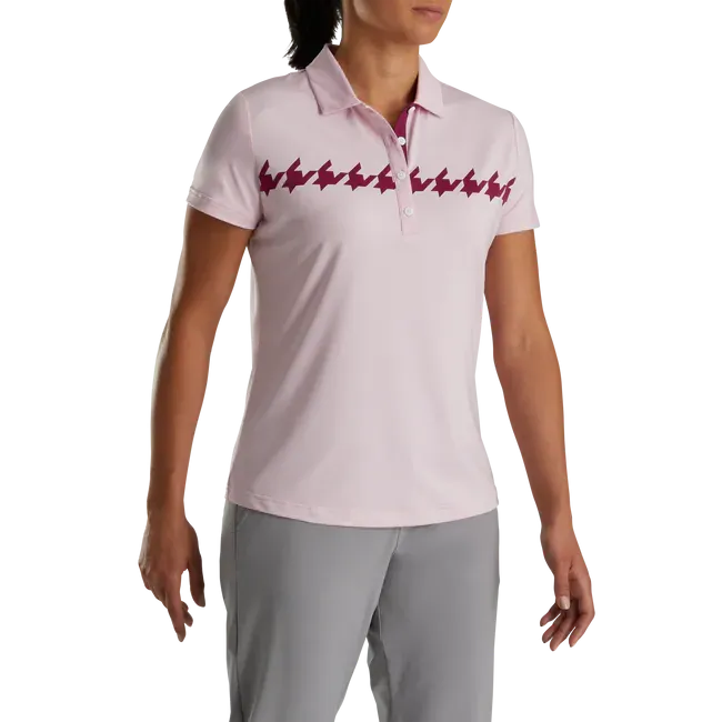 FootJoy Cap Sleeve Houndstooth Print Women's Polo