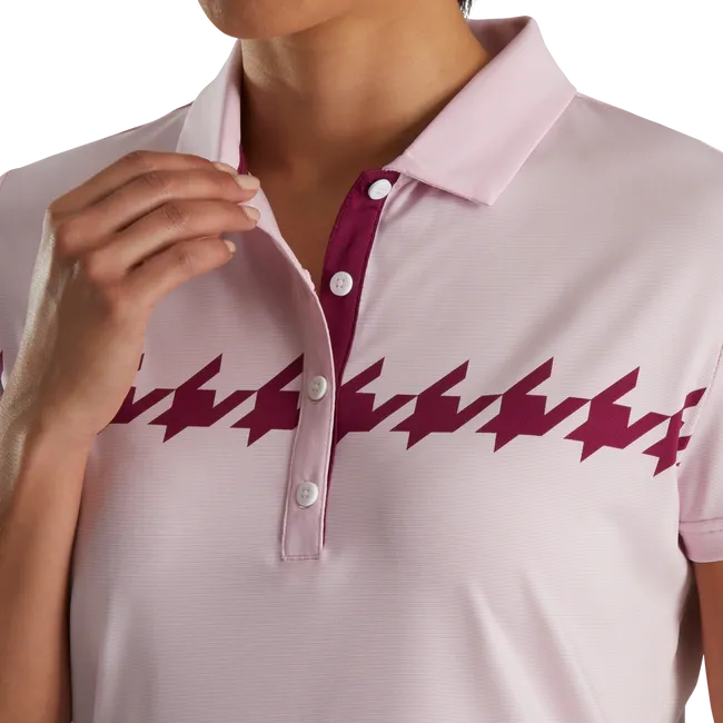 FootJoy Cap Sleeve Houndstooth Print Women's Polo