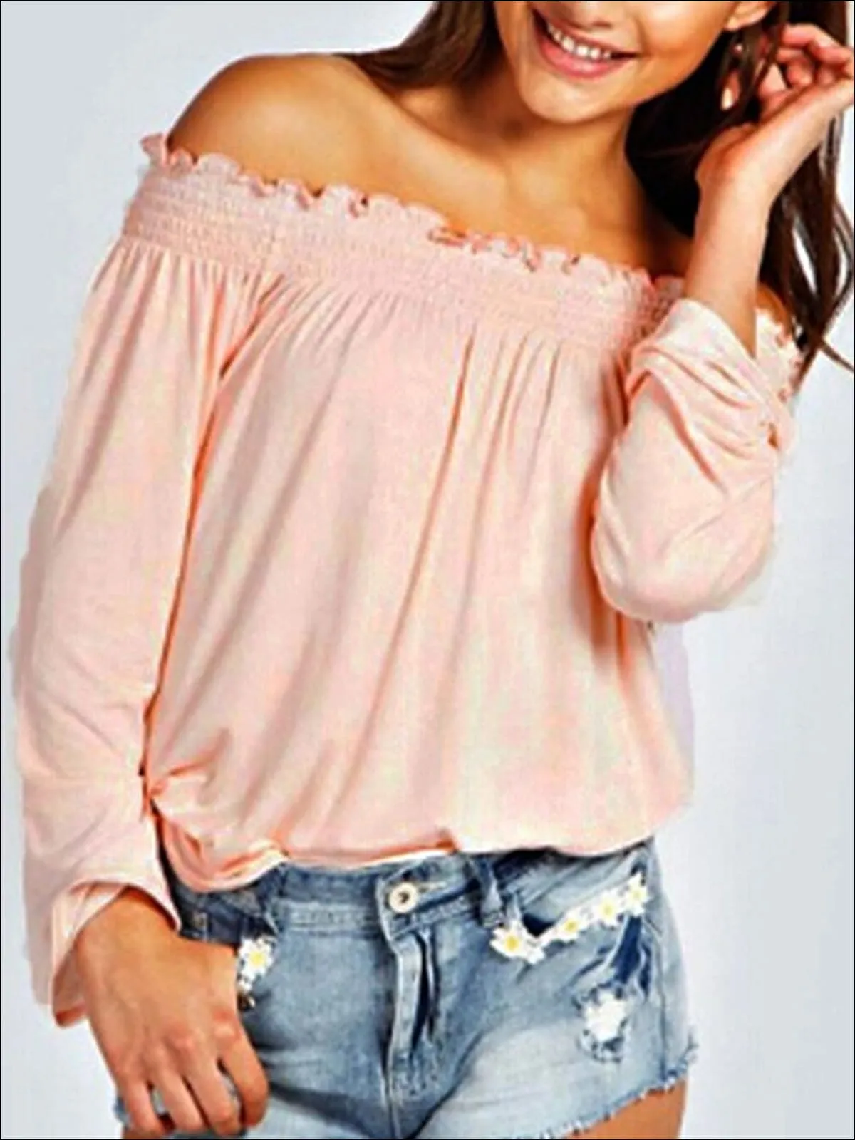 Women's Stretchy Off Shoulder Tunic