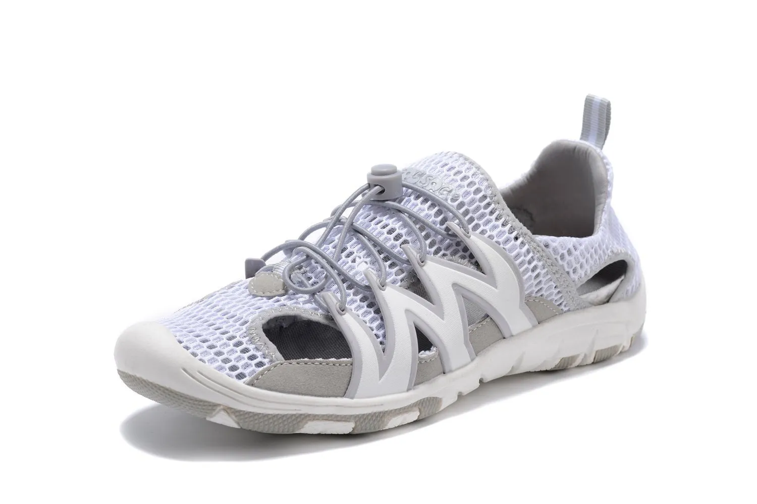 Womens Speed Lace White/Grey Mesh Water Shoes