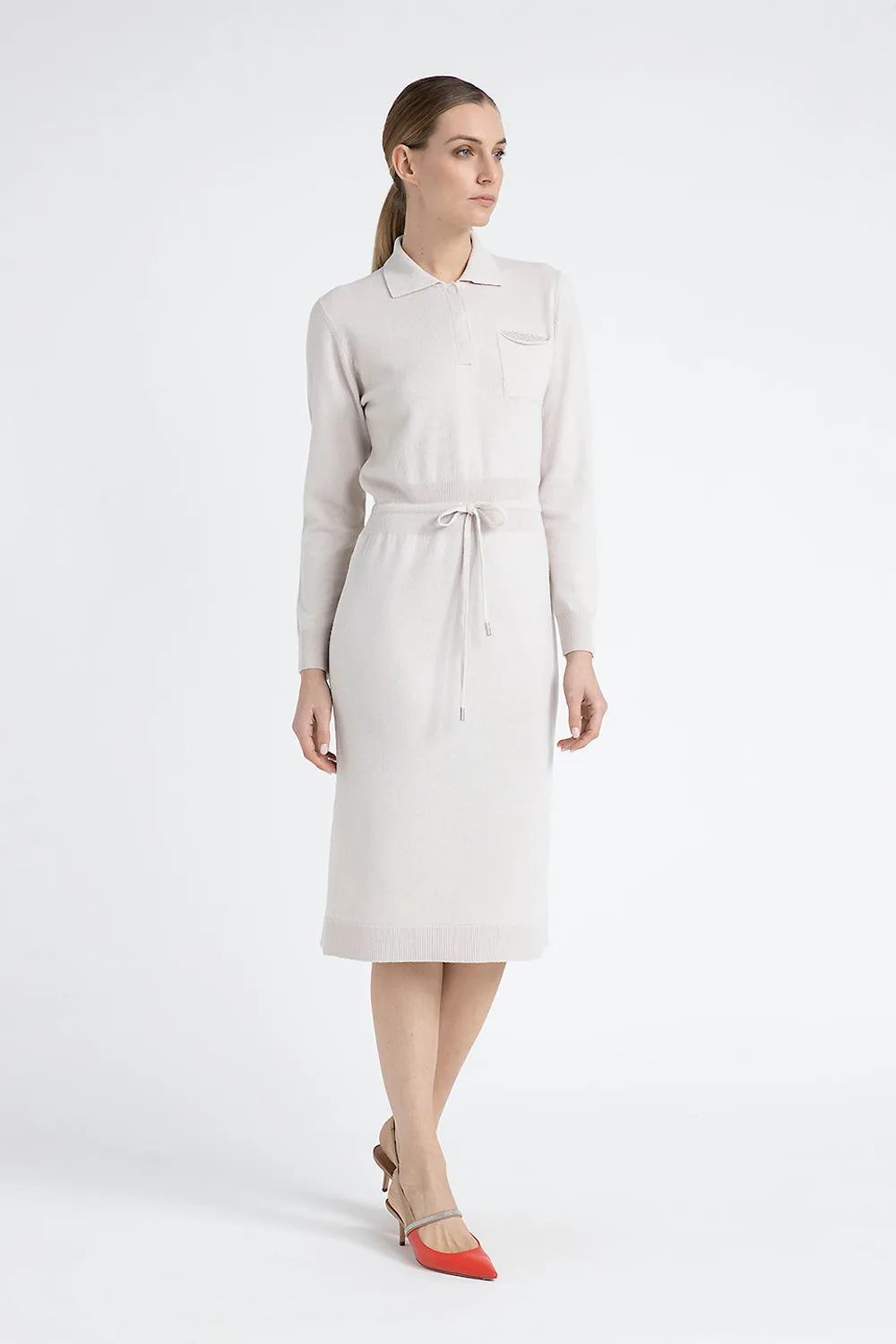 Wool silk cashmere knit dress