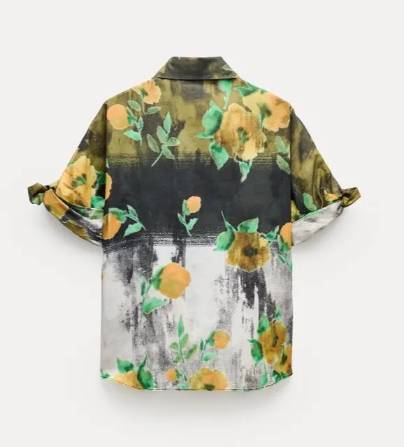 ZARA Floral Print Shirt from ZW Collection