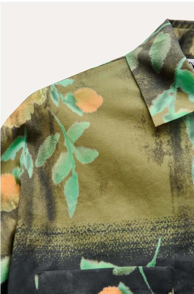 ZARA Floral Print Shirt from ZW Collection